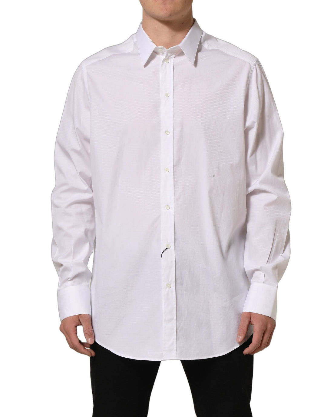 Dolce &amp; Gabbana White Cotton Long Sleeves Men Dress Shirt