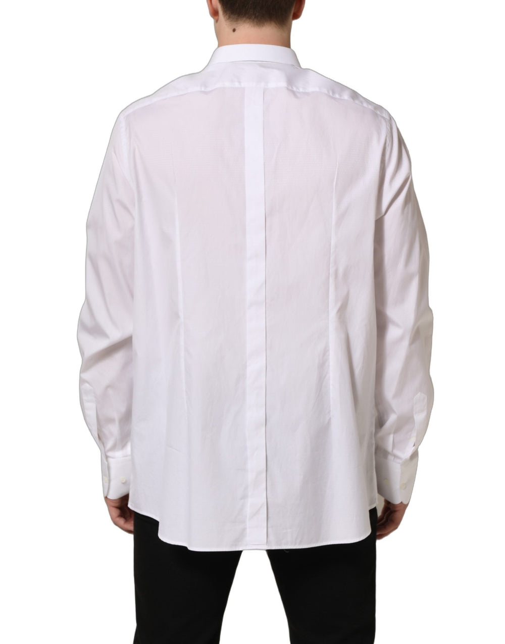Dolce & Gabbana White Cotton Long Sleeves Men Dress Shirt
