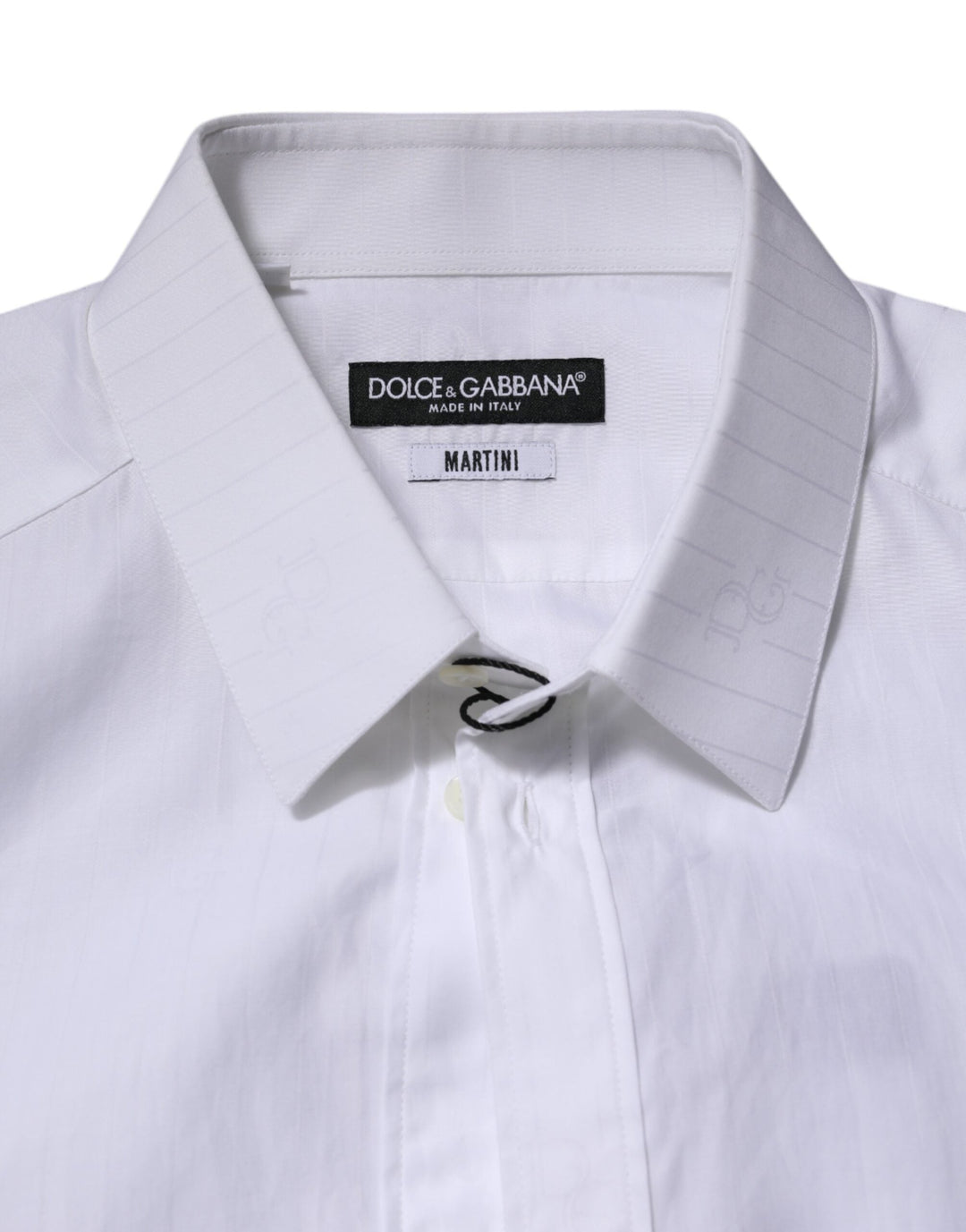 Men’s Dolce &amp; Gabbana White Cotton Martini Long Sleeve Formal Shirt