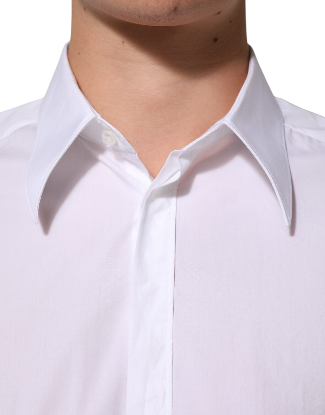 Men’s Dolce &amp; Gabbana White Cotton Martini Men Formal Dress Shirt