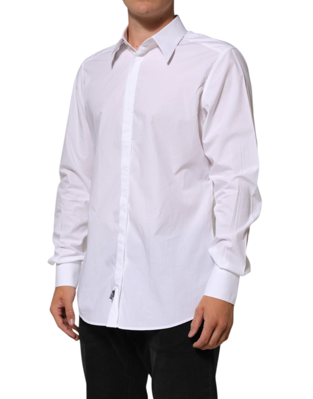 Men’s Dolce &amp; Gabbana White Cotton Martini Men Formal Dress Shirt
