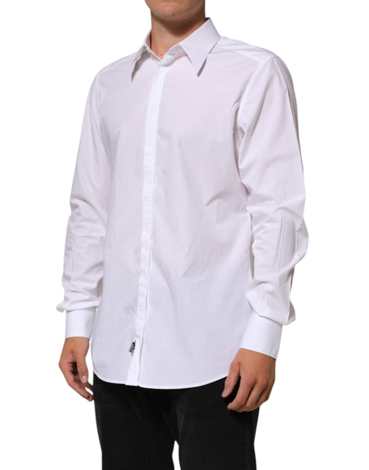 Men’s Dolce &amp; Gabbana White Cotton Martini Men Formal Dress Shirt