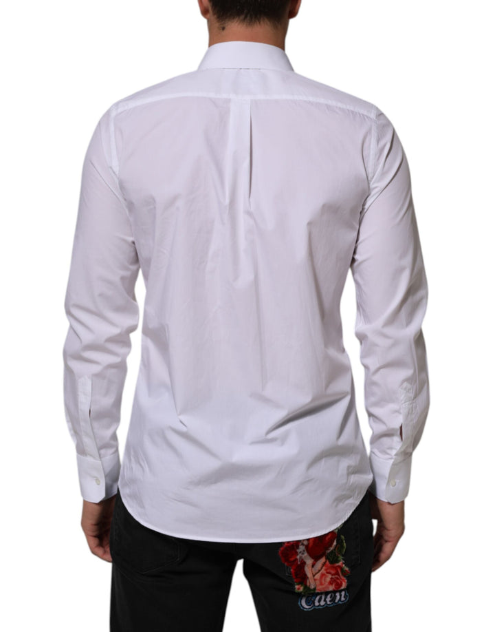 Men’s Dolce &amp; Gabbana White Cotton Martini Men Formal Dress Shirt