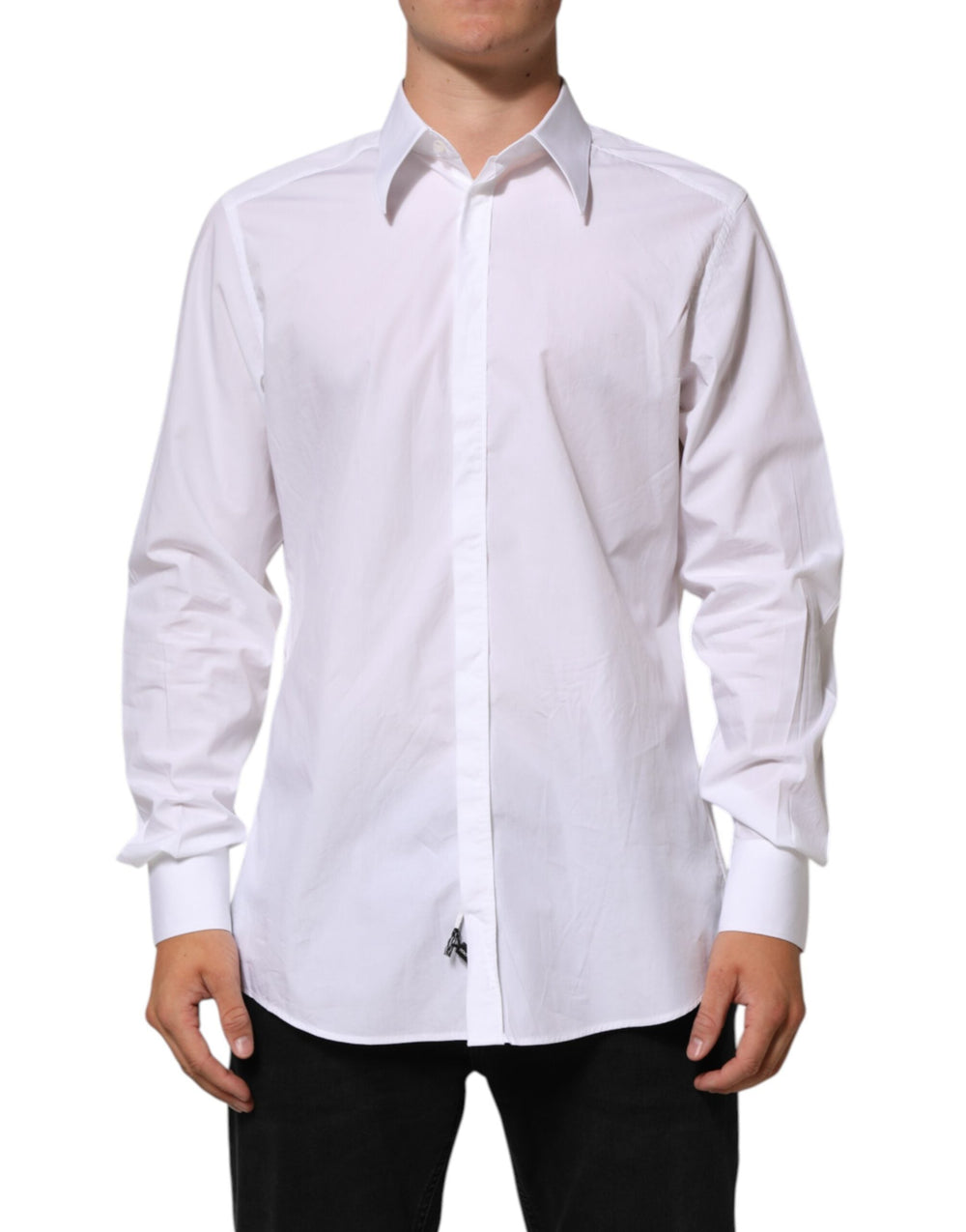Men’s Dolce & Gabbana White Cotton Martini Men Formal Dress Shirt