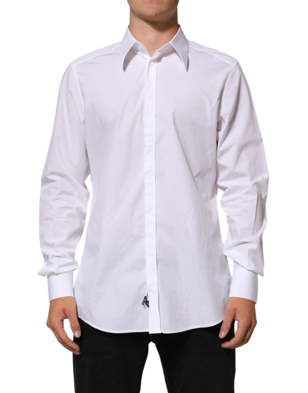 Men’s Dolce &amp; Gabbana White Cotton Martini Men Formal Dress Shirt