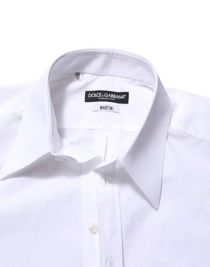Men’s Dolce &amp; Gabbana White Cotton Martini Men Formal Dress Shirt