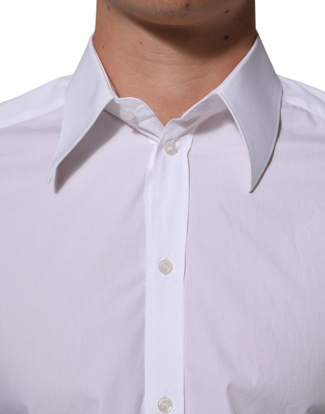 Men’s Dolce &amp; Gabbana White Cotton Martini Men Formal Dress Shirt