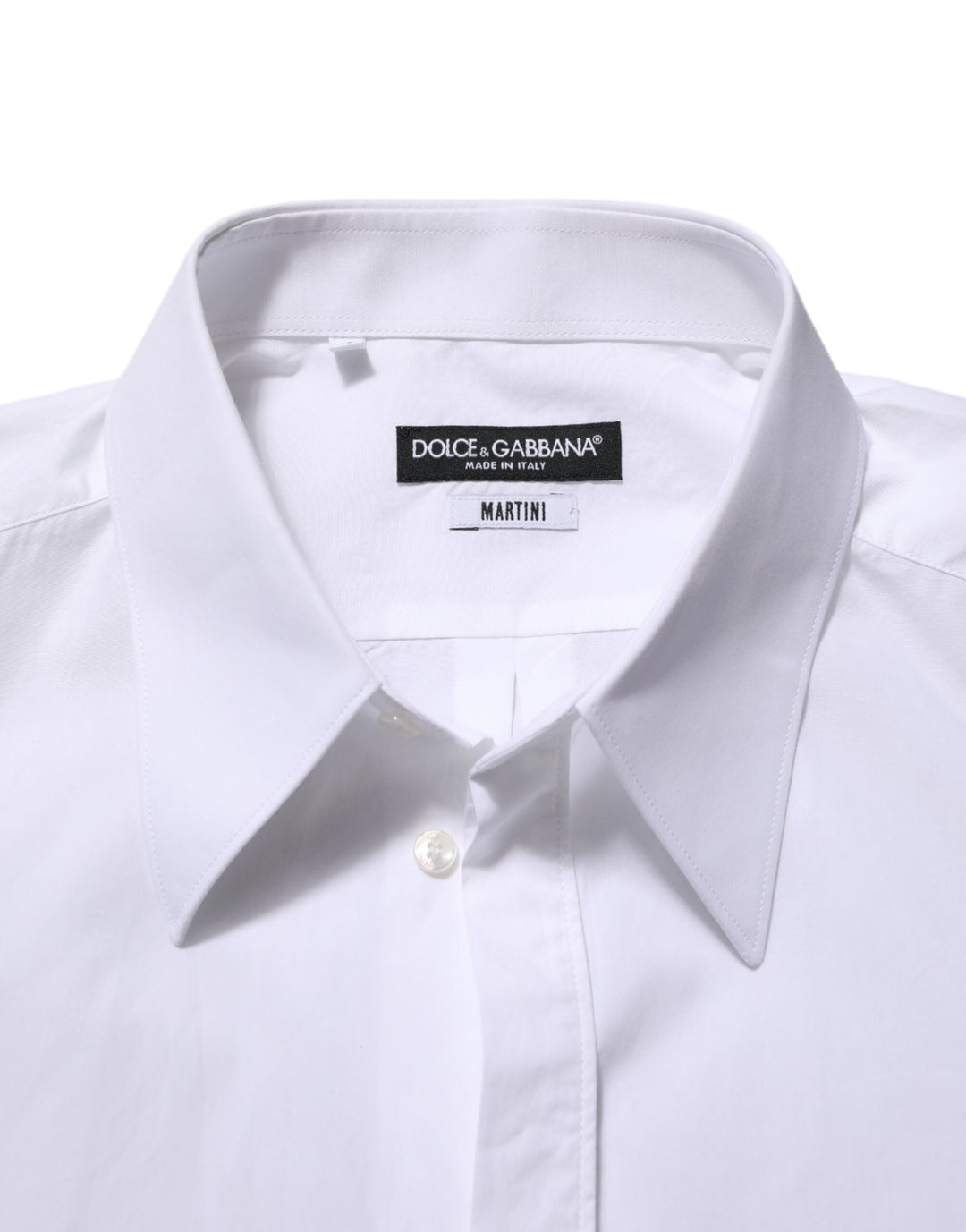 Men’s Dolce &amp; Gabbana White Cotton Martini Men Formal Dress Shirt