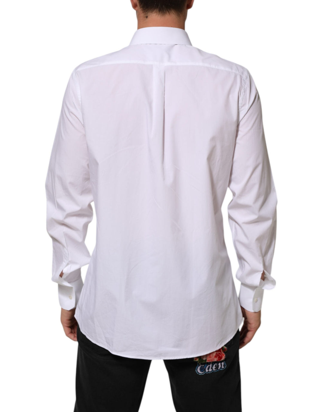 Men’s Dolce &amp; Gabbana White Cotton Martini Men Formal Dress Shirt