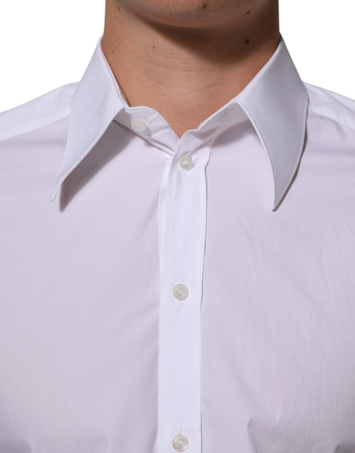 Men’s Dolce &amp; Gabbana White Cotton Martini Men Formal Dress Shirt