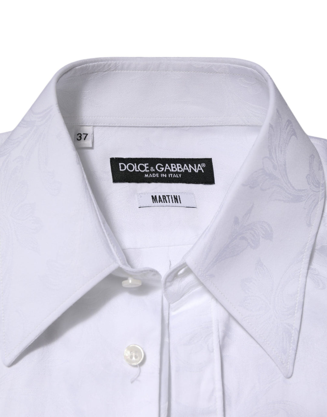 Men’s Dolce &amp; Gabbana White Cotton Martini Paisley Jacquard Shirt