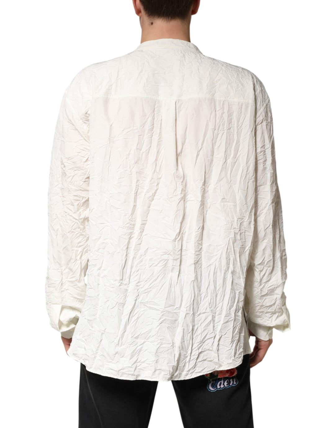 Men’s Dolce &amp; Gabbana White Cotton Men Long Sleeves Shirt