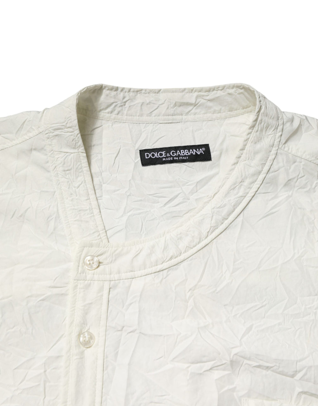 Men’s Dolce &amp; Gabbana White Cotton Men Long Sleeves Shirt