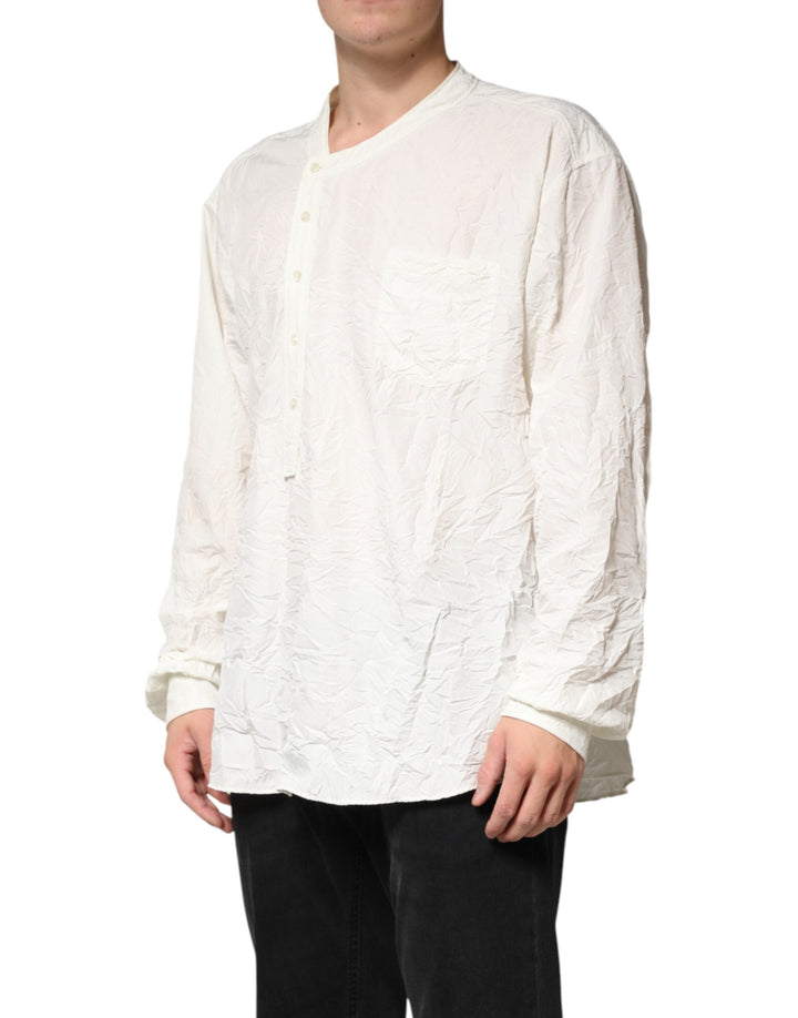 Men’s Dolce &amp; Gabbana White Cotton Men Long Sleeves Shirt