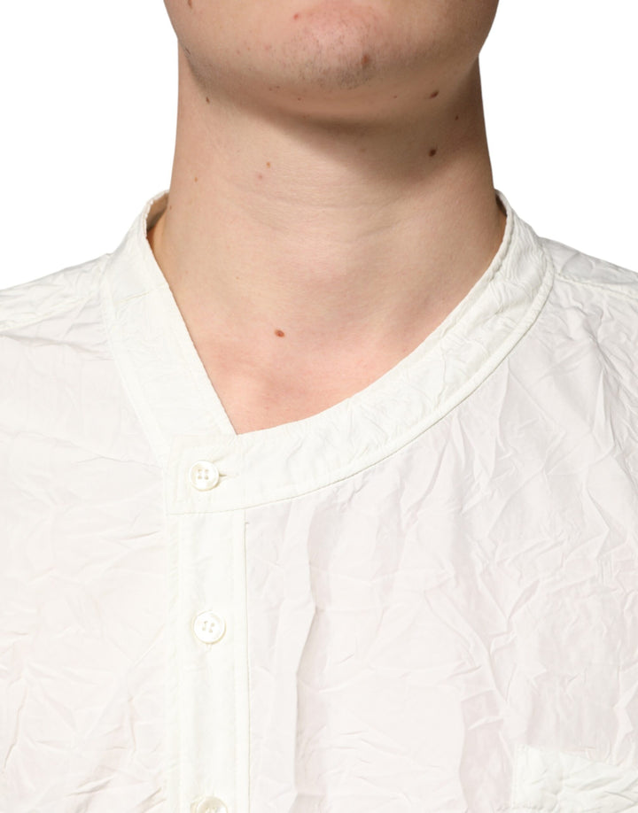 Men’s Dolce &amp; Gabbana White Cotton Men Long Sleeves Shirt