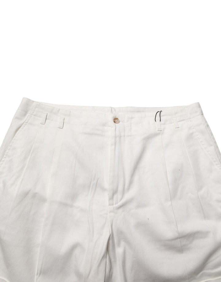 Men’s Dolce &amp; Gabbana White Cotton Mid Waist Men Bermuda Shorts