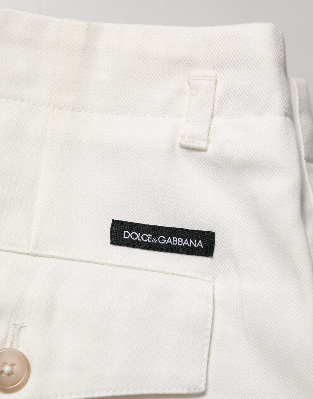 Men’s Dolce &amp; Gabbana White Cotton Mid Waist Men Bermuda Shorts