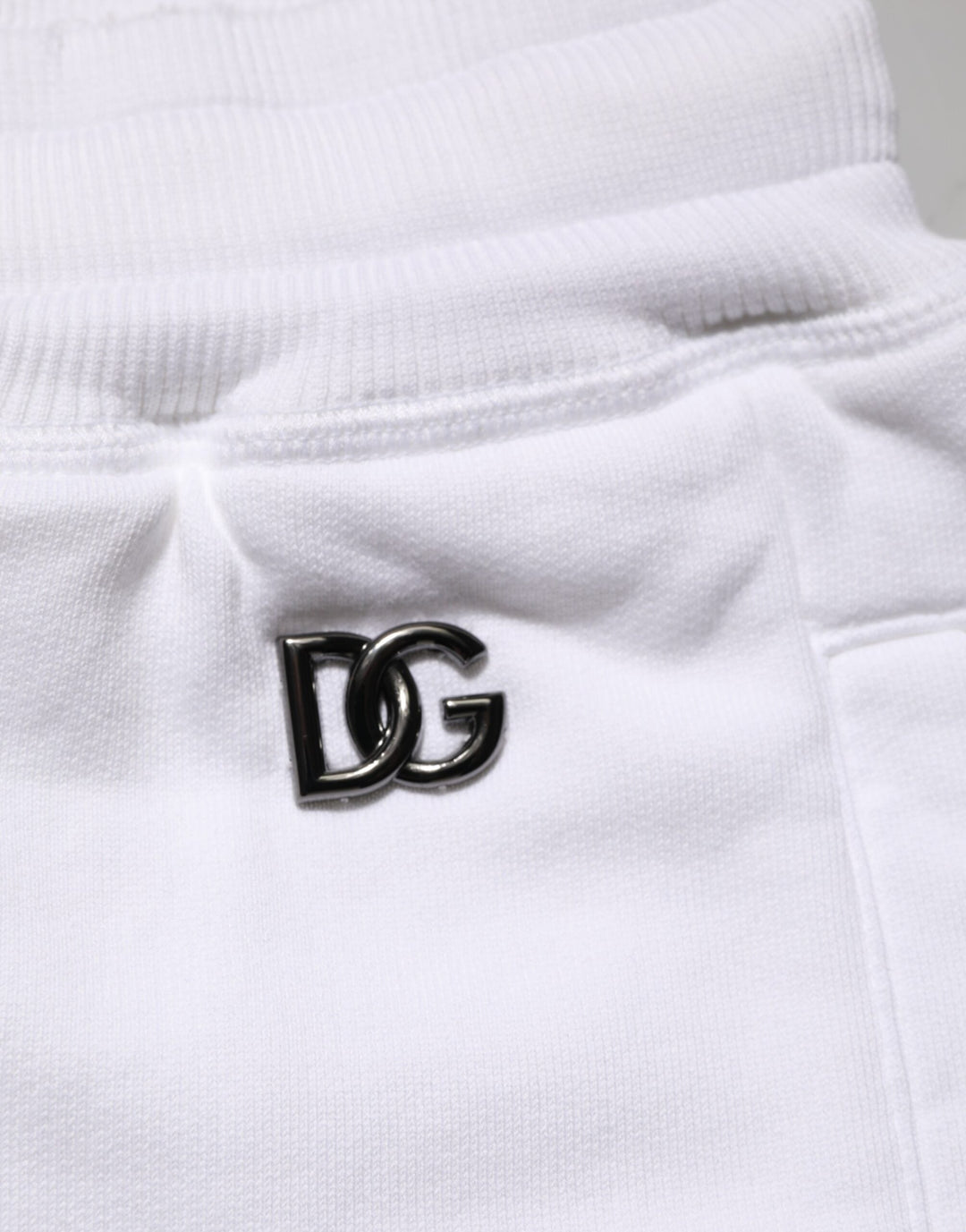 Men’s Dolce &amp; Gabbana White Cotton Ripped Bermuda Sweatpants Shorts