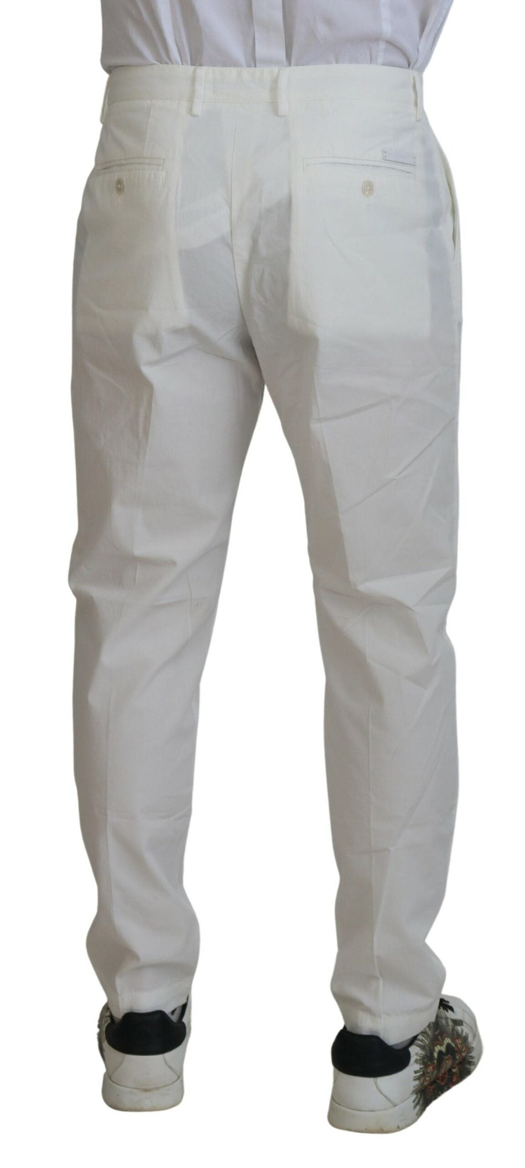 Men’s Dolce &amp; Gabbana White Cotton Skinny Chino Pants