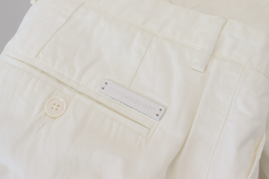 Men’s Dolce &amp; Gabbana White Cotton Skinny Chino Pants