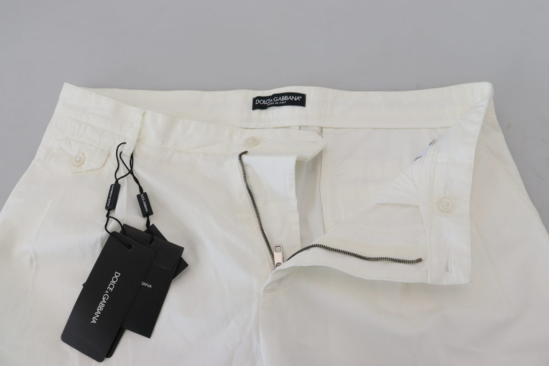 Men’s Dolce &amp; Gabbana White Cotton Skinny Chino Pants