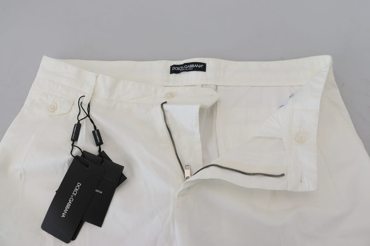 Men’s Dolce &amp; Gabbana White Cotton Skinny Chino Pants