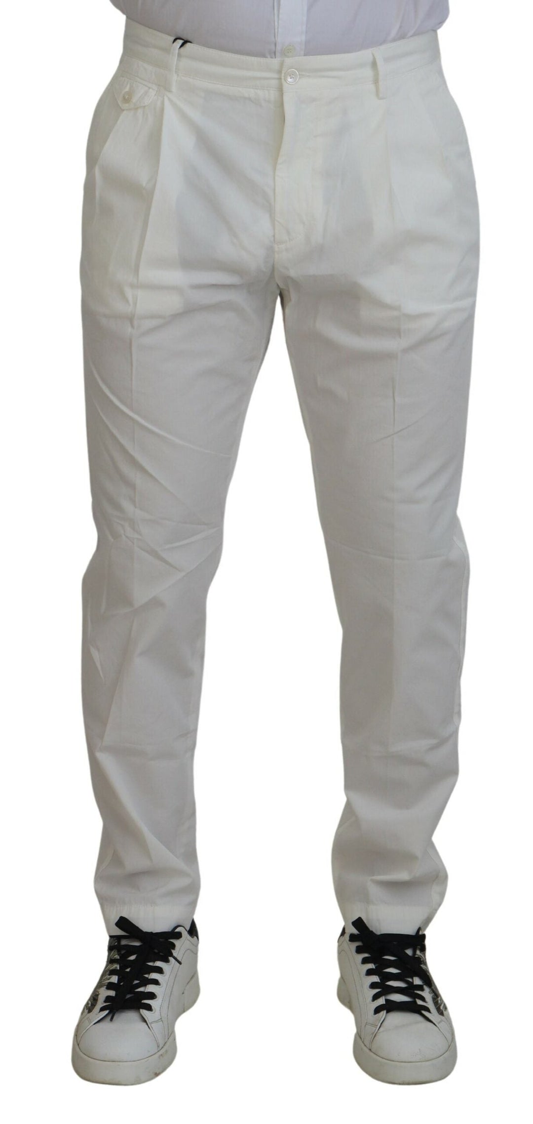 Men’s Dolce &amp; Gabbana White Cotton Skinny Chino Pants