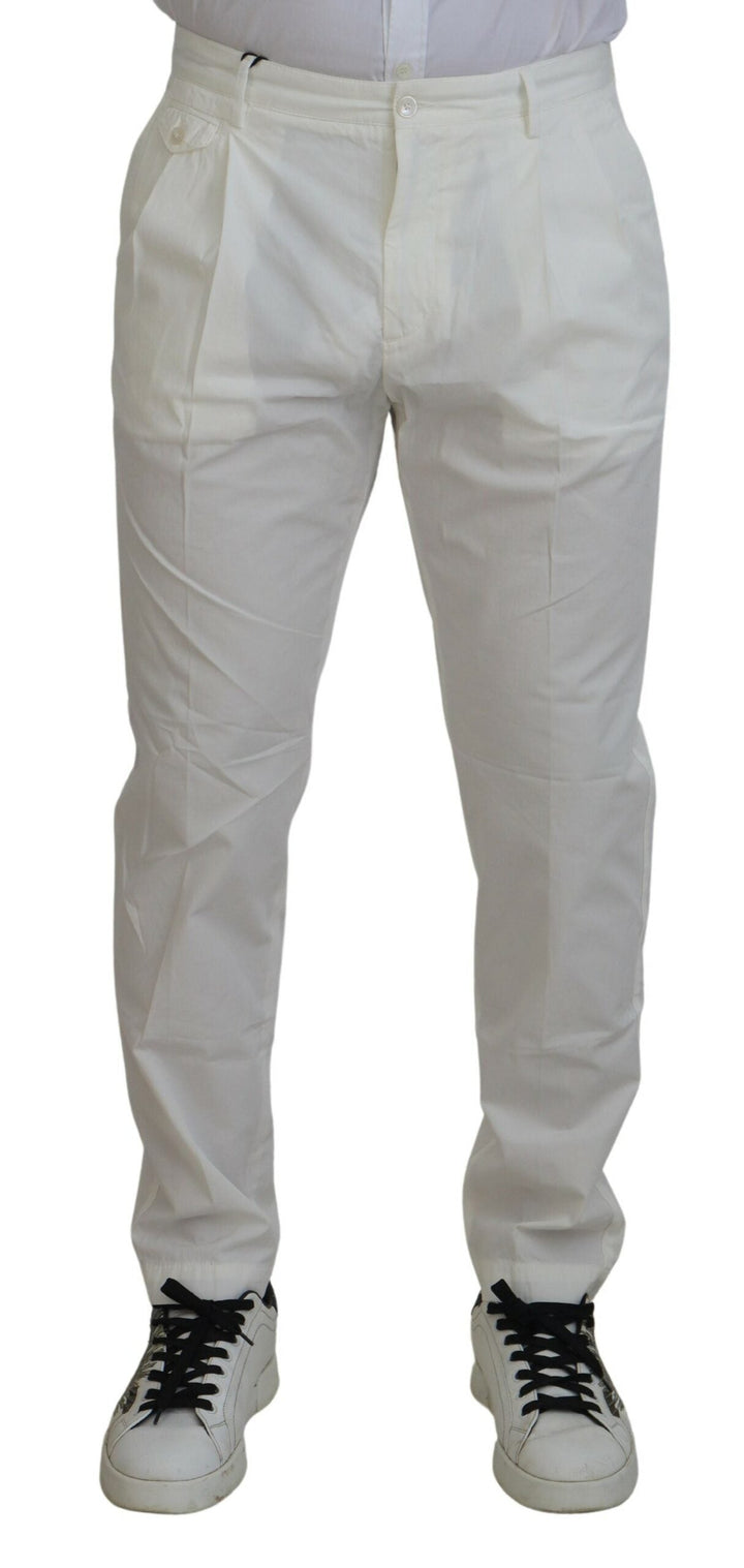 Men’s Dolce &amp; Gabbana White Cotton Skinny Chino Pants