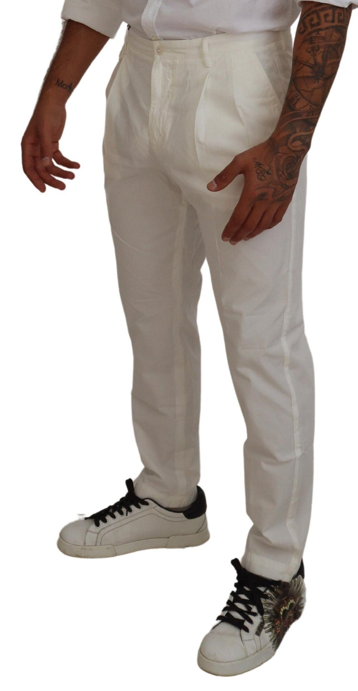 Men’s Dolce &amp; Gabbana White Cotton Skinny Chino Pants