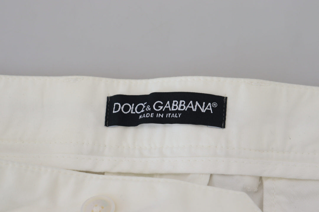 Men’s Dolce &amp; Gabbana White Cotton Skinny Chino Pants