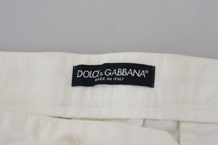 Men’s Dolce &amp; Gabbana White Cotton Skinny Chino Pants