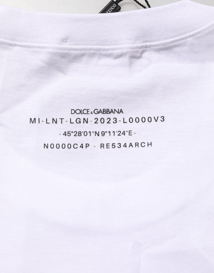 Dolce &amp; Gabbana White Cotton Sleeveless Printed Tank T-shirt