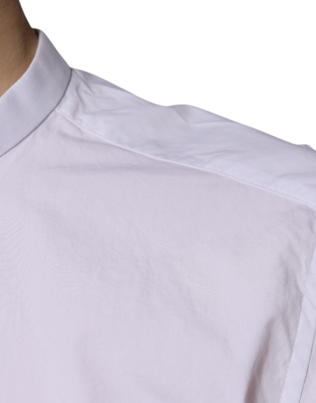 Dolce &amp; Gabbana White Cotton Slim Fit Martini Dress Shirt