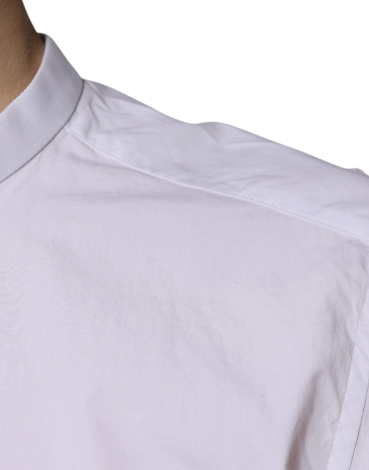 Dolce &amp; Gabbana White Cotton Slim Fit Martini Dress Shirt