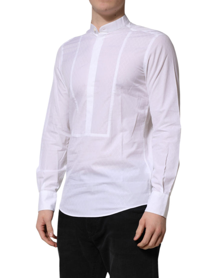 Men’s Dolce &amp; Gabbana White Cotton Slim Long Sleeves Formal Shirt