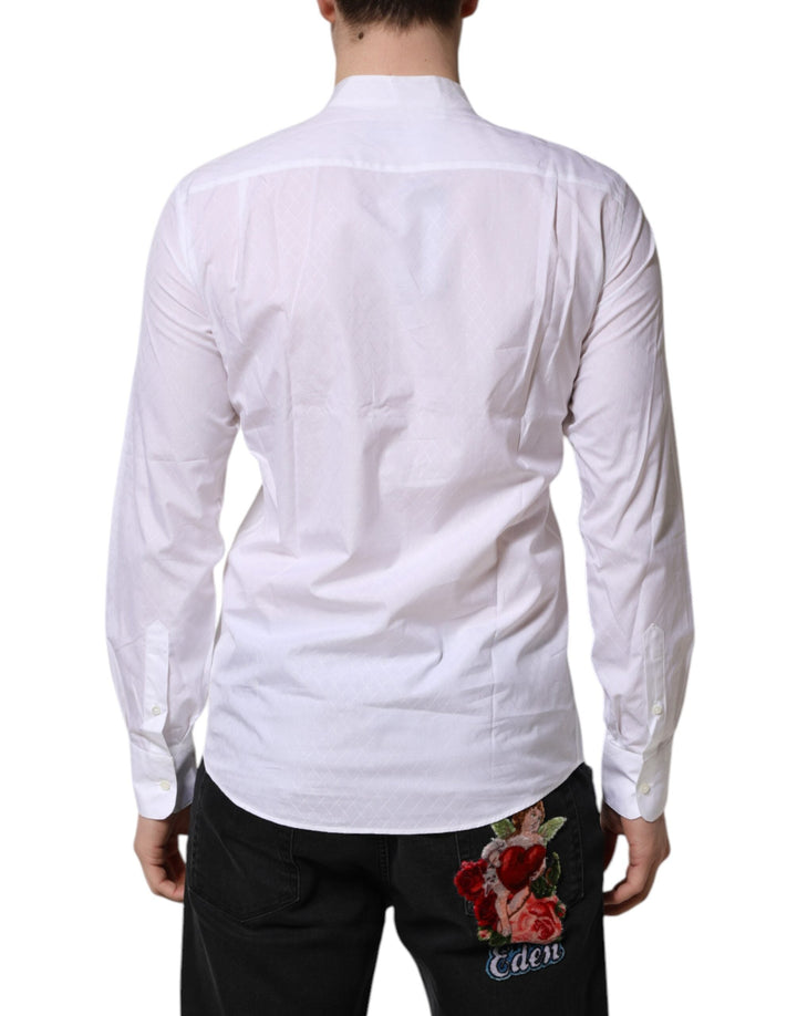 Men’s Dolce &amp; Gabbana White Cotton Slim Long Sleeves Formal Shirt