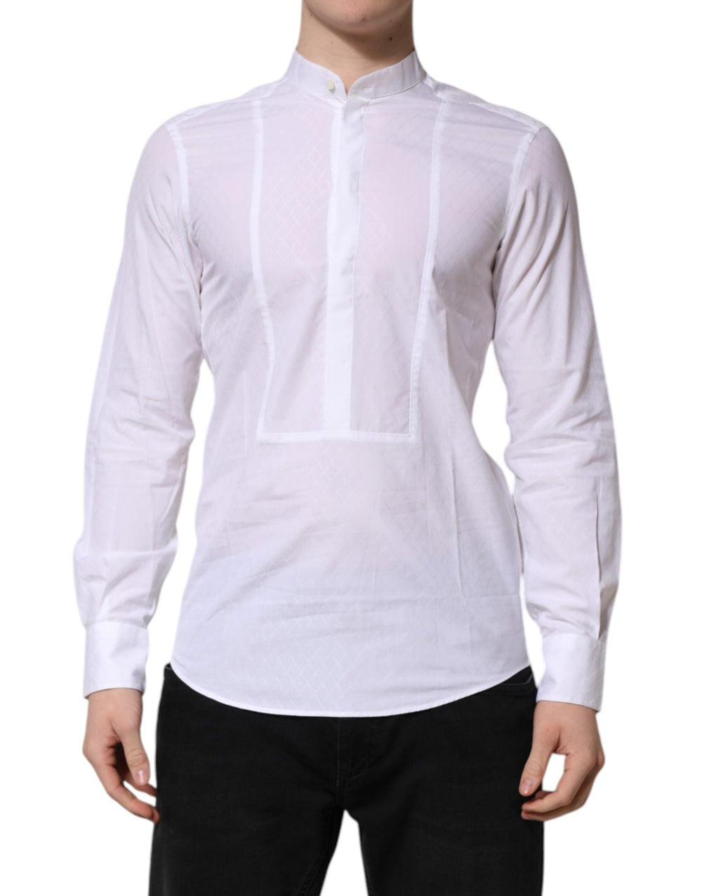 Men’s Dolce & Gabbana White Cotton Slim Long Sleeves Formal Shirt
