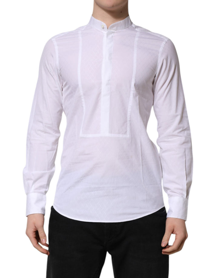 Men’s Dolce &amp; Gabbana White Cotton Slim Long Sleeves Formal Shirt