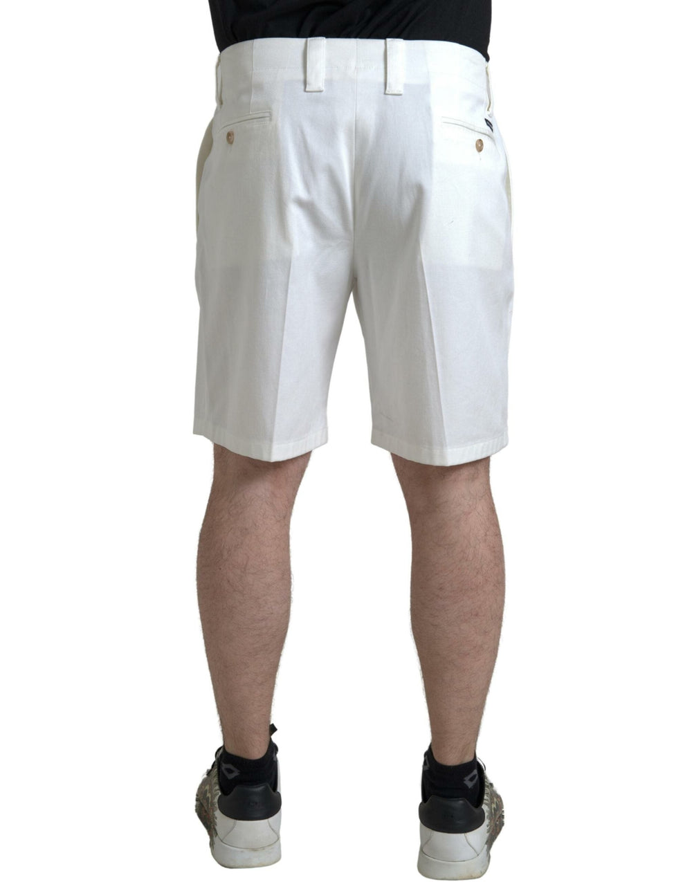 Men’s Dolce & Gabbana White Cotton Stretch Men Bermuda Denim Shorts