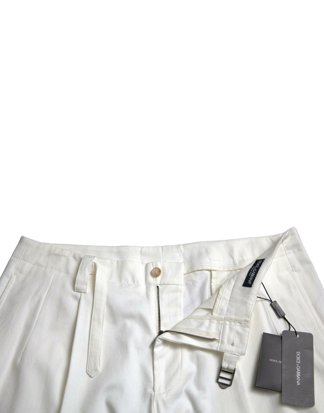 Men’s Dolce &amp; Gabbana White Cotton Stretch Men Bermuda Denim Shorts