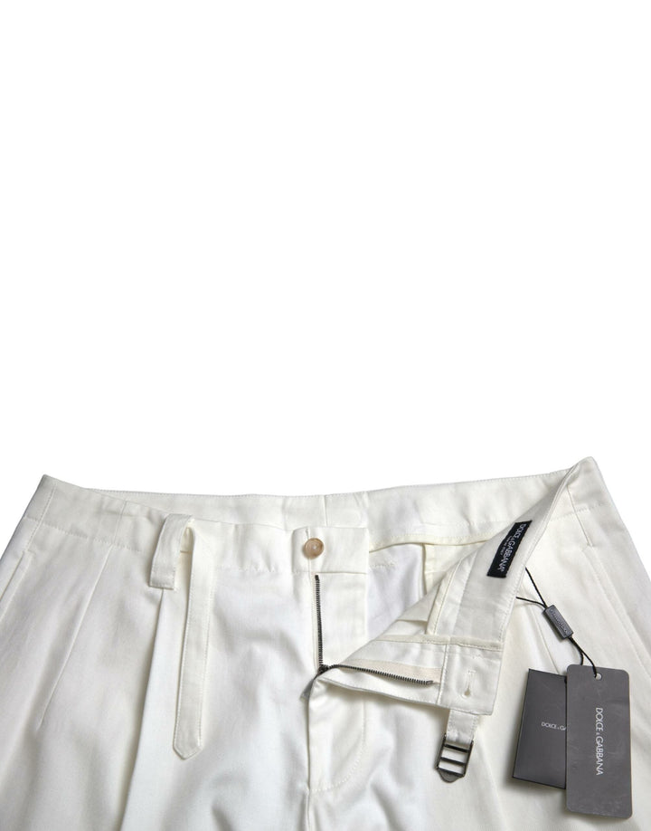Men’s Dolce &amp; Gabbana White Cotton Stretch Men Bermuda Denim Shorts