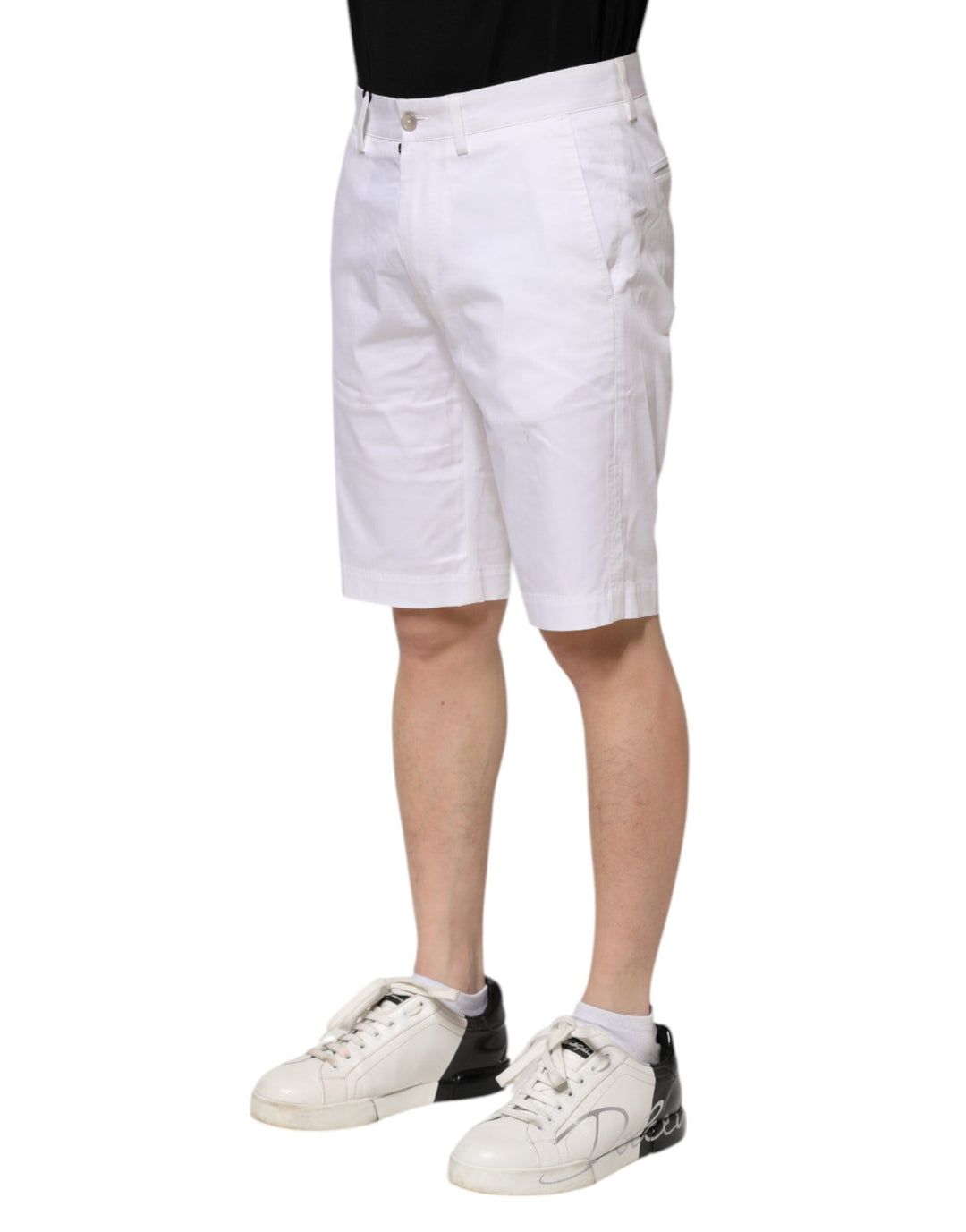 Men’s Dolce &amp; Gabbana White Cotton Stretch Men Denim Bermuda Shorts