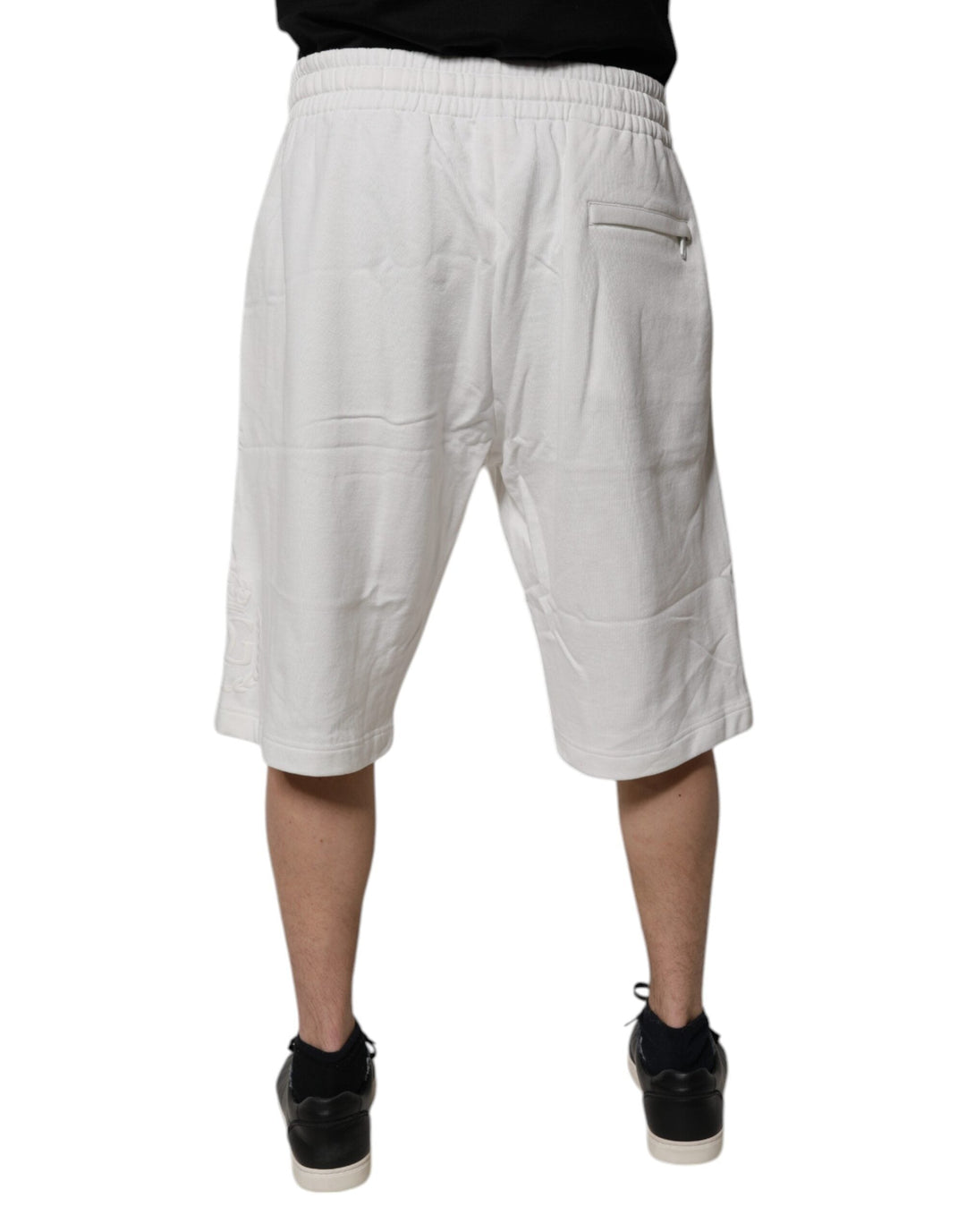 Men’s Dolce &amp; Gabbana White Cotton Sweatshorts Men Bermuda Shorts