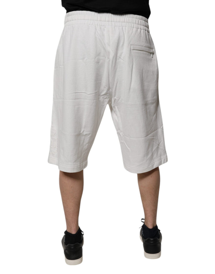Men’s Dolce &amp; Gabbana White Cotton Sweatshorts Men Bermuda Shorts