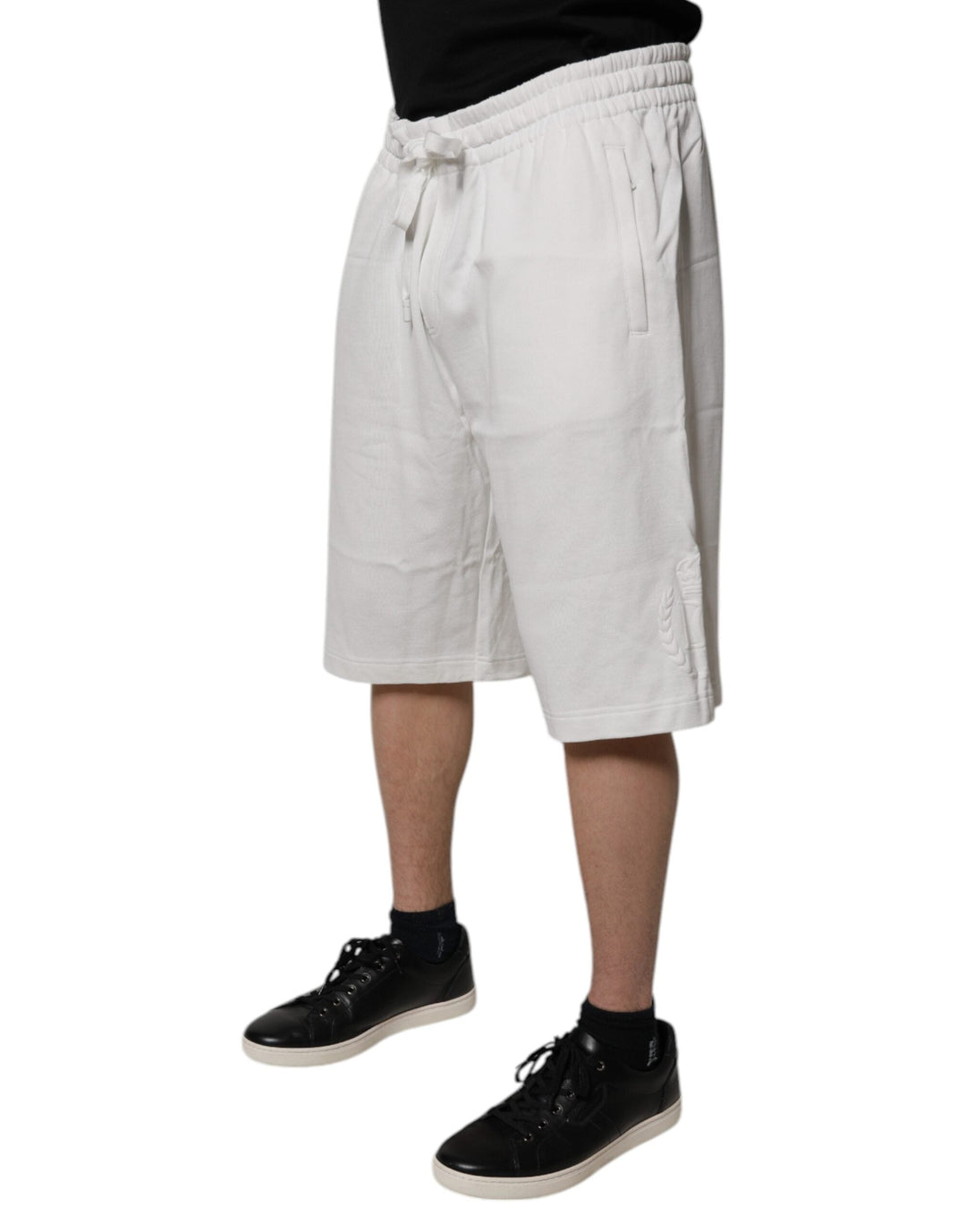 Men’s Dolce &amp; Gabbana White Cotton Sweatshorts Men Bermuda Shorts