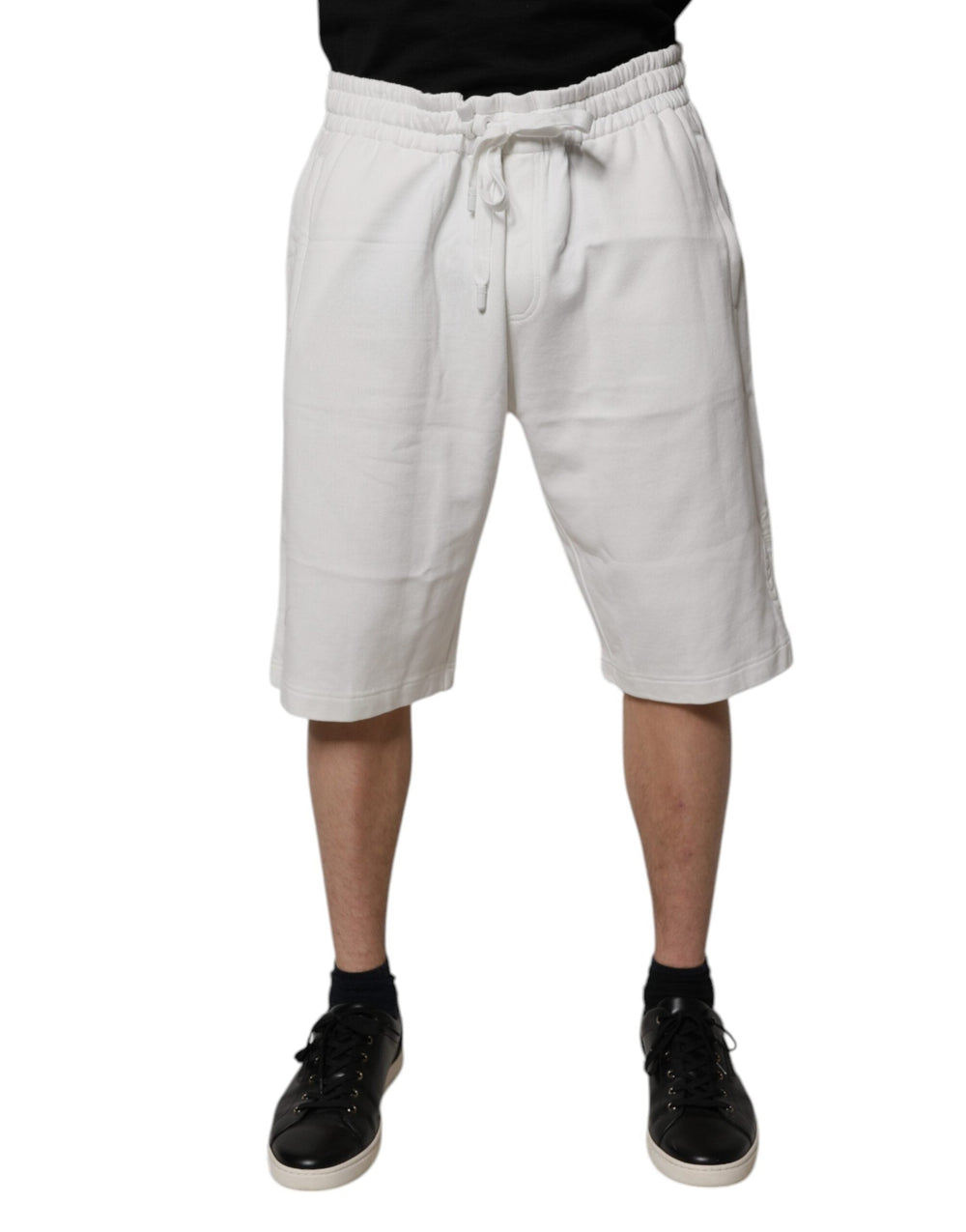 Men’s Dolce & Gabbana White Cotton Sweatshorts Men Bermuda Shorts