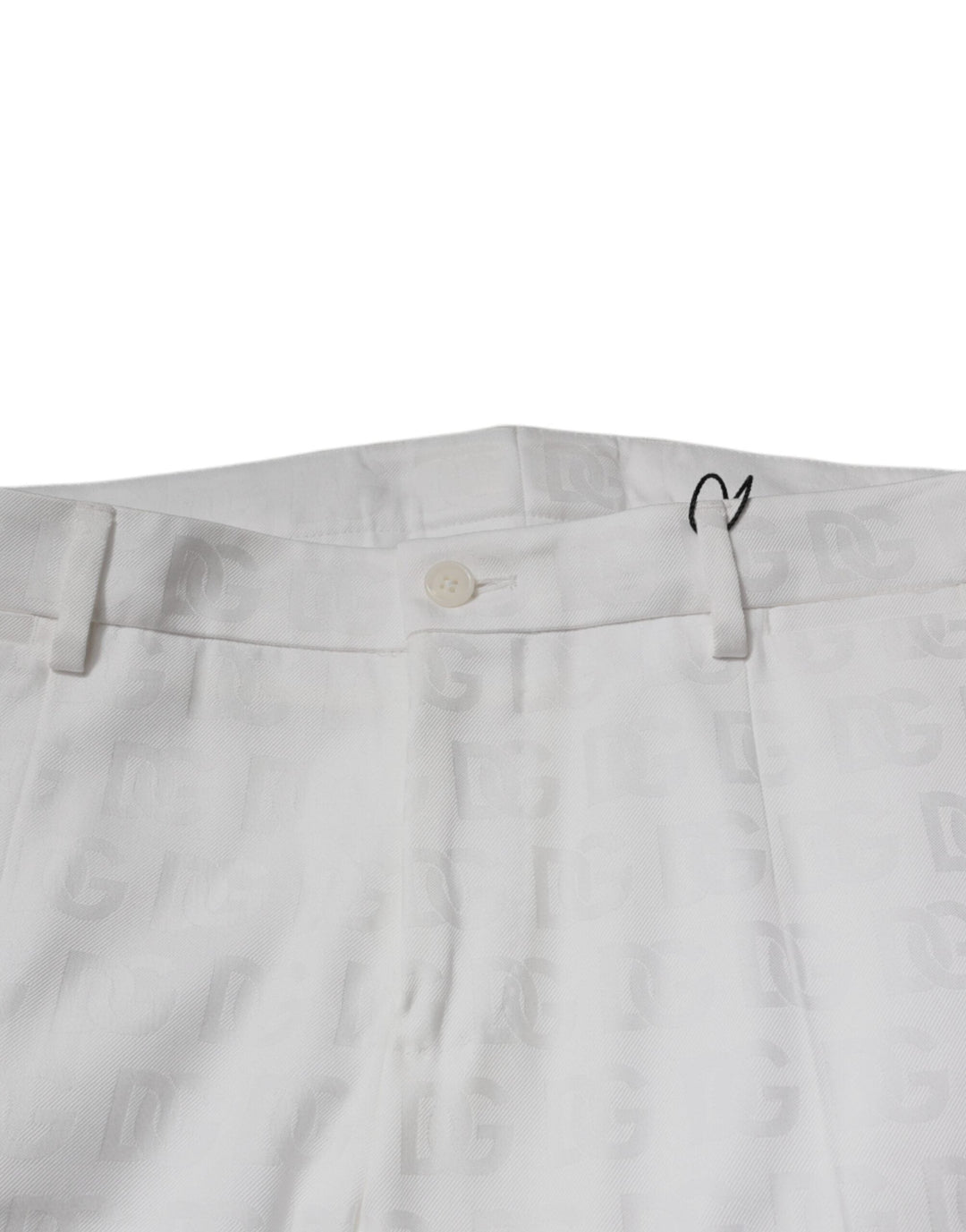 Men’s Dolce &amp; Gabbana White Cotton Tapered Formal Dress Pants