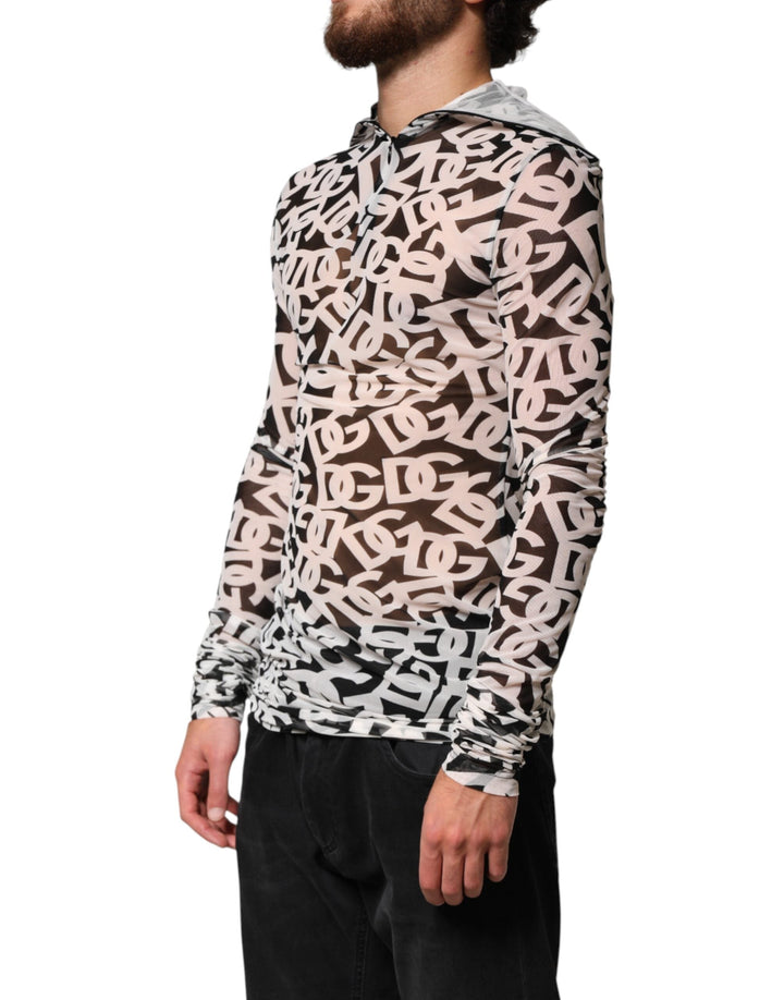 Men’s Dolce &amp; Gabbana White Dg Logo Long Sleeves Turtleneck Top
