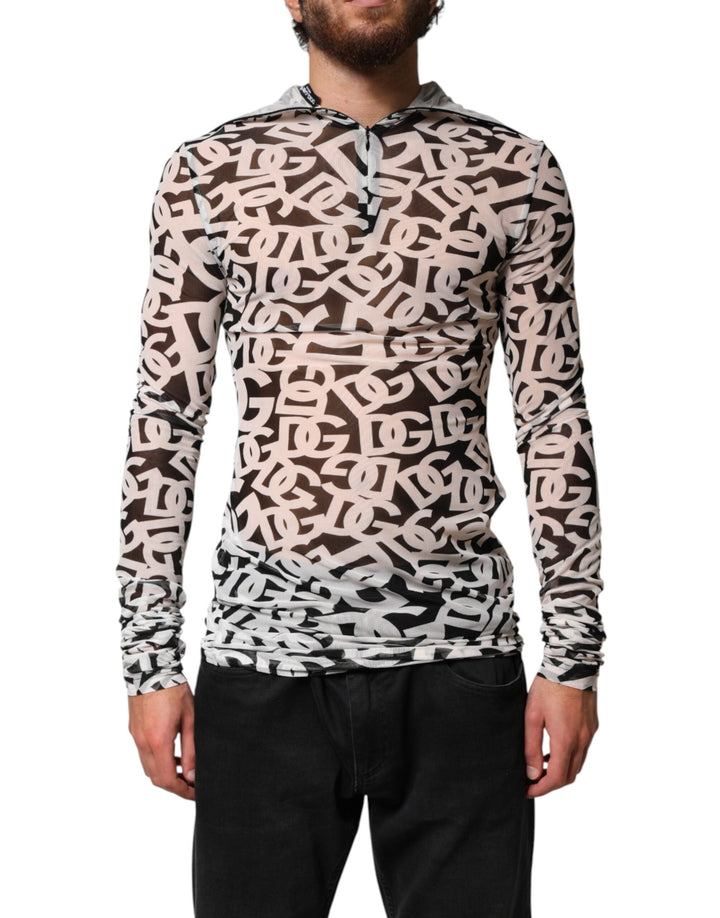 Men’s Dolce &amp; Gabbana White Dg Logo Long Sleeves Turtleneck Top