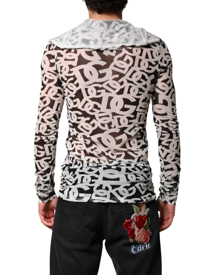 Men’s Dolce &amp; Gabbana White Dg Logo Long Sleeves Turtleneck Top